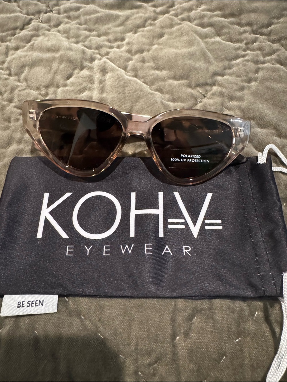 Kohv Eyewear Women's Cat Eye Sunglasses in Translucent Brown